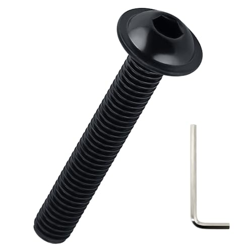 M8-1,25 x 40 mm Flanschschrauben mit Innensechskant, 304 Edelstahl 18/8, schwarz oxidbeschichtet, Inbus-Sechskantantrieb, Fayeploo (mit Sechskantschlüssel), 15 Stück von Fayeploo