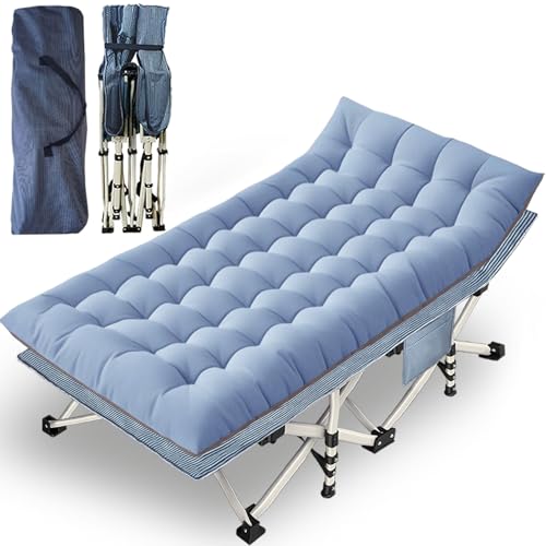 Faysore XXL-Campingbett, 200,7 cm L x 81,3 cm B x 45,7 cm H, übergroßes Kinderbett für Erwachsene, Kinderbetten zum Schlafen mit Matratze, robustes Campingbett mit Tragetasche, faltbares Kinderbett von Faysore