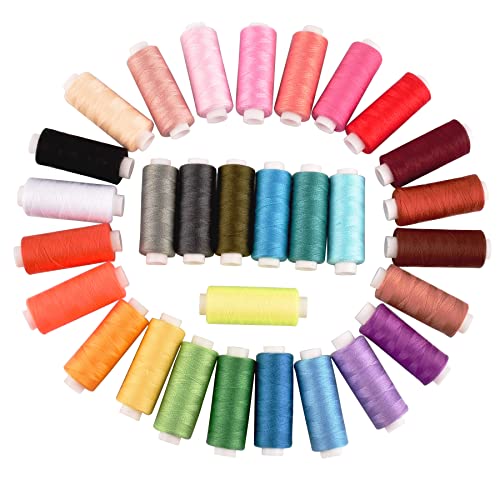 30 Polyester Nähgarne für Nähmaschine Handnähen, Satz von 250 Yards pro Spule 30 Polyester Nähgarne für Nähmaschine Handnähen, Satz von 250 Yards pro Spule von Fayvosiue