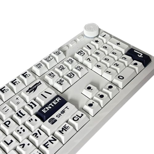 Fazvncv 126pcs Keycaps Original Height Black and White Large Font Keycap Set Heat Sublimated Comfort For Mechanical Keyboards von Fazvncv