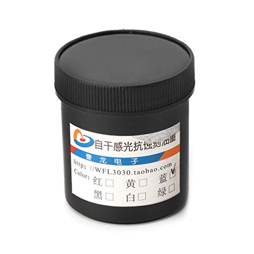 Fazvncv Photoresist Anti-Ätzfarbe, blau, 100 g, für PCB-Trockenschicht, Ersatzwiderstand für Metall, Anti-Ätz-Pinsel von Fazvncv
