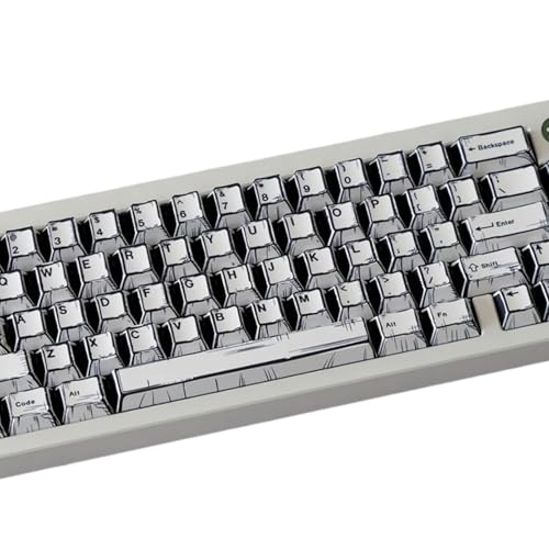 Fazvncv Schwarz-weiße Tastenkappen in Originalhöhe mit farbbeständiger Oberfläche verbessern das mechanische Tippen der Tastatur von Fazvncv