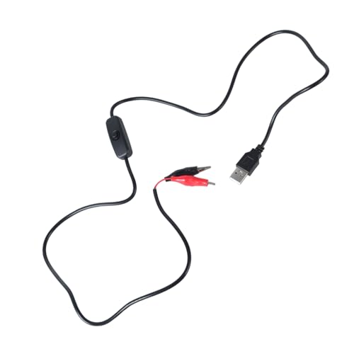 Fazvncv USB 5 V Stecker auf Clip Testkabel Netzteil Adapter Kabel Draht mit Schaltknopf für elektrische Prüfung von Fazvncv