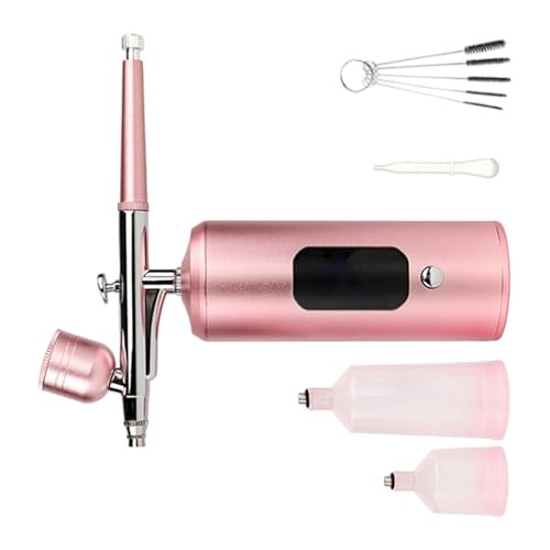 Hocheffizienter 7,4 V Luftpumpen-Sprühgerät, ergonomischer Griff für Hautpflege, Rehydratation und professionelle Kunstprojekte, Multi-Düsen-Airbrush-Set für Schönheit und von Fazvncv