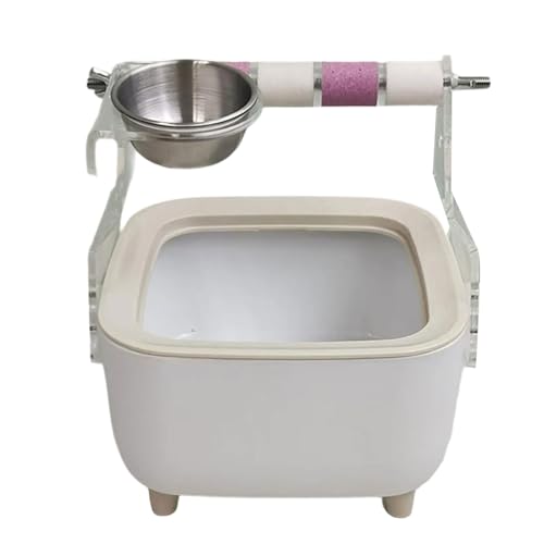 Leicht zu reinigender Vogel-Toilettenständer, abnehmbarer Eimer, Kletterstange, Stehstange für Sittiche, Lovebirds Trainingszubehör, Toilettenständer von Fazvncv