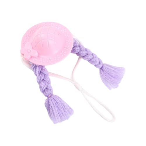 Miniatur-Haustier-Kostüm, Hut mit langen Zöpfen für Nymphensittiche, Hamster, weiches Wolldesign, Foto-Party-Dekoration, Haustierhut für Vögel und Meerschweinchen von Fazvncv