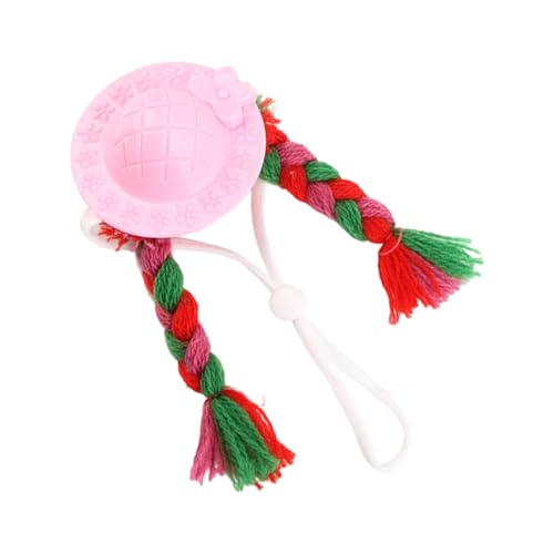 Miniatur-Haustier-Kostüm, Hut mit langen Zöpfen für Nymphensittiche, Hamster, weiches Wolldesign, Foto-Party-Dekoration, Haustierhut für Vögel und Meerschweinchen von Fazvncv