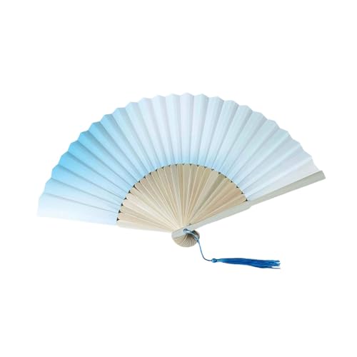 Traditioneller Farbverlauf, faltbarer Ventilator mit Quasten, chinesischer Stil, Bambusrahmen, Handheld, für Festivals und Feiern, Farbverlauf Traditioneller Farbverlauf, faltbarer Ventilator mit Quasten, chinesischer Stil, Bambusrahmen, Handheld, für Festivals und Feiern, Farbverlauf von Fazvncv