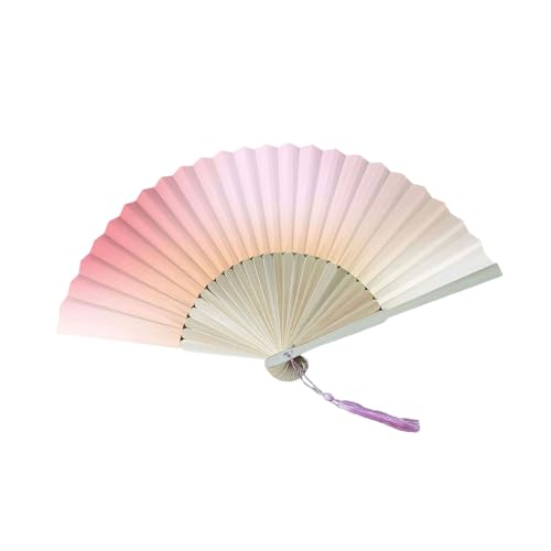 Traditioneller Farbverlauf, faltbarer Ventilator mit Quasten, chinesischer Stil, Bambusrahmen, Handheld, für Festivals und Feiern, Farbverlauf Traditioneller Farbverlauf, faltbarer Ventilator mit Quasten, chinesischer Stil, Bambusrahmen, Handheld, für Festivals und Feiern, Farbverlauf von Fazvncv