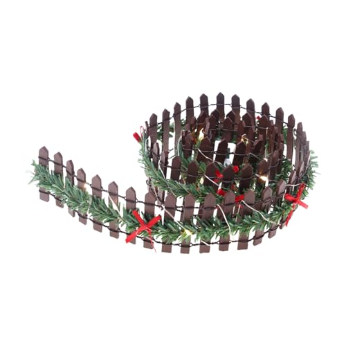 Weihnachtsfeen-Gartenzaun, Miniatur-Ornament, LED-Holz-Lattenzaun für Puppenhäuser, Zuhause, Blumentöpfe, Dekorationen, Miniatur-Feen, Gartendekoration von Fazvncv
