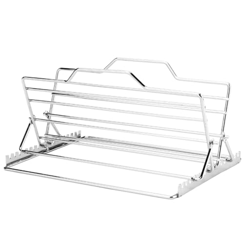 Bräter Rack Verstellbar Truthahn Tablett Edelstahl Bräter Rost V-Form Bräter Rost Truthahn Bräter Ständer Geflügel Bräter Rost Einstellbar Fleischregal Kochrost für Truthahn R von Fbinys