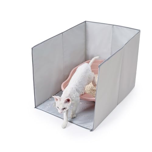 Cat Litter Box - Anti Leakage Splash Guard for Hygiene, Odor Reduction with Foldable Function, Waterproof Protector for Living Room, Apartment, House, Small Medium Large Pets, 20 Inch von Fbinys