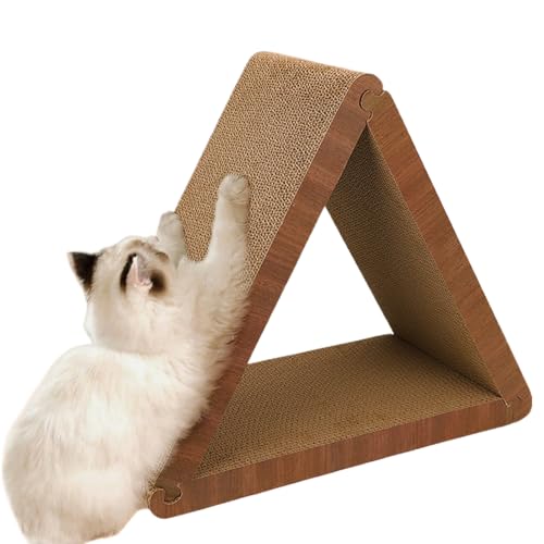 Cat Scratcher, Triangular Shape Scratch Pad, Detachable Animal Toy Design with Mental and Physical Exercise Tool for Bedroom, Living Room, Yard, Lawn, 19.09x17.72x9.06 inches von Fbinys