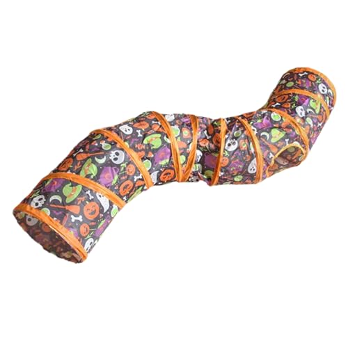 Cat -Tunnel - 79,7 x 47,5 cm Halloween Kätzchen Spielzeugtunnel -Versteck für interaktives Spaß mit faltbarem Röhrenzelt, gemütliche Höhle für Welpen, Hamster, Kaninchen, Spielfunktion, Innennu von Fbinys
