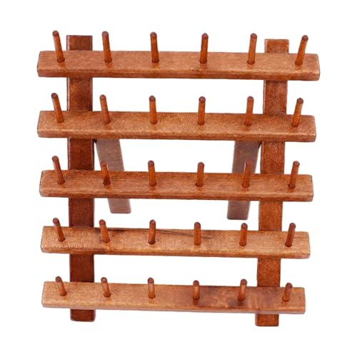 Fbinys Thread Holder, 30-Spool Embroidery Thread Organizer, Wooden Large Bobbin Storage Station with Foldable Legs, Sewing Accessory for Crochet Room and Table, 9.25x6.1x9.84 inches von Fbinys