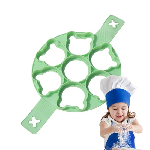 Silicone Pancake Mold, Cute Bear Pancake Maker Shaper 2 Handles, Multifunctional Silicone Egg Ring with 7 Compartments, Kitchen Gadget for Pancakes and Frying Eggs von Fbinys