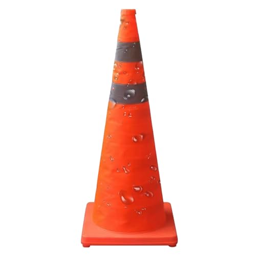 Verkehrssicherheitszapfen - orange, Faltbarer Sicherheitskonstruktionskegel für Straßen- und Straßenschutz, wasserdicht von Fbinys