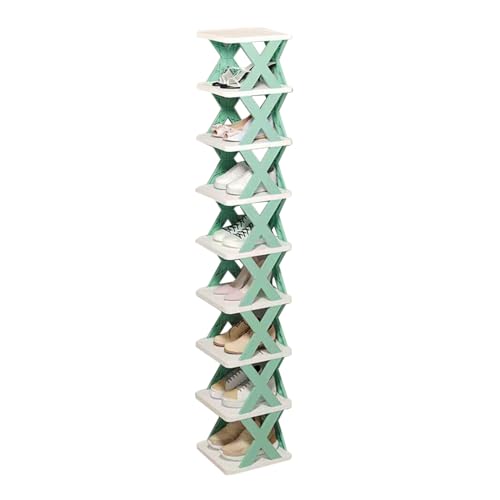 Vertikales, 9-stöckige Schuhablage, multifunktionaler Organizer, klappbare Regale, Hausschuh-Aufbewahrung, ideal für Badezimmer, Eingangsbereich, kleine Wohnung, 26 x 26 x 120 cm Vertikales, 9-stöckige Schuhablage, multifunktionaler Organizer, klappbare Regale, Hausschuh-Aufbewahrung, ideal für Badezimmer, Eingangsbereich, kleine Wohnung, 26 x 26 x 120 cm von Fbinys