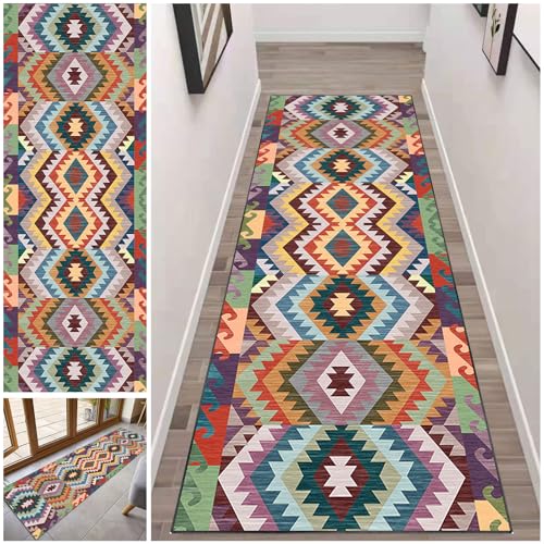 Läufer Teppich Flur Lang rutschfest 80 x 300 cm Waschbar Küchenläufer Läuferteppich Küchenteppich Entryway Runner Teppich Fußmatte Flur TeppichLäufer Küche Korridor Teppich Flurläufer Teppichmatten von Fcenghox