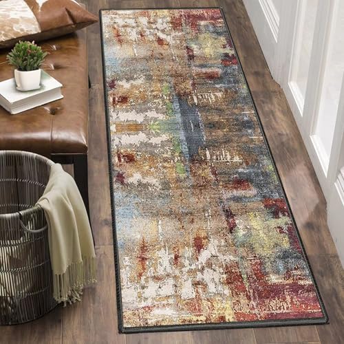 Teppich Läufer Flur Küche Lang rutschfest Küchenläufer Waschbare Küchenteppich 50 x 70 cm Entryway Runner Teppiche Flurteppich Korridor Teppich Fußmatte Teppichläufer für Flur, Küche, Eingang von Fcenghox