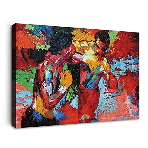 Fchen Art Modernes Filmposter, Motiv: Boxen, Sport, bunt, HD-Druck, Wandkunst für Esszimmer, Rocky vs Apollo Bild, Zeichnungszimmer, Dekoration, Kunstwerk, gerahmt und gespannt 24x36inch(60x90cm) von Fchen Art