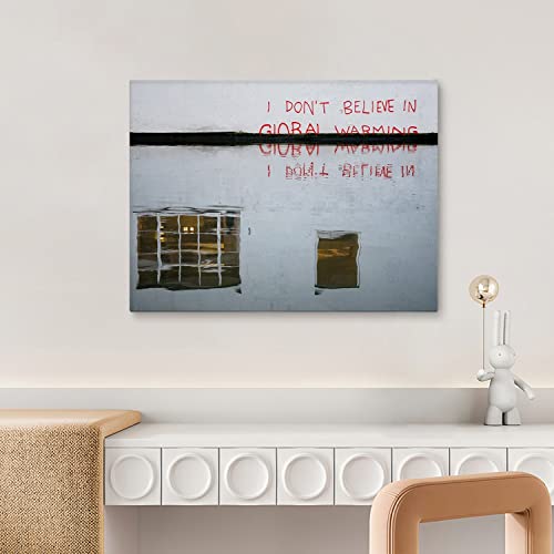 Banksy Wall Art Print I Don't Believe in Global Warming Street Art Painting London Mural Graffiti Modern Artwork Living Room Modern Chic Home Decor for Bath Bath bedroom Dorm Room 40x60cm von Fchen art