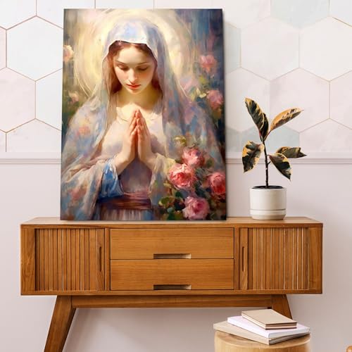 Bild von Mutter Maria und Jesuskind - Christliches Holzgemälde für Zuhause und Kirche - Religiöse Wandkunst für Schlafzimmer und Wohnzimmer Bild von Mutter Maria und Jesuskind - Christliches Holzgemälde für Zuhause und Kirche - Religiöse Wandkunst für Schlafzimmer und Wohnzimmer von Fchen art