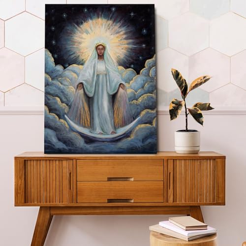 Bild von Mutter Maria, christlicher Gott, gesegneter Mutter, religiöses Holzgemälde für Zuhause und Kirche, Wandkunst mit Mutter Maria und Jesuskind, modernes Bild, Zuhause, Schlafzimmer, Wohnzimmer, Bild von Mutter Maria, christlicher Gott, gesegneter Mutter, religiöses Holzgemälde für Zuhause und Kirche, Wandkunst mit Mutter Maria und Jesuskind, modernes Bild, Zuhause, Schlafzimmer, Wohnzimmer, von Fchen art