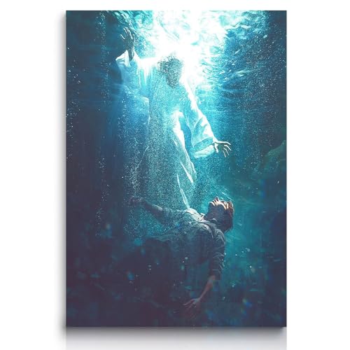 Christliche Wandkunst Jesus Druck Malerei When You Go Through Deep Water I Will Be With You Bibel Stories Scripture Wall Art Religious Faith Poster For Church Bedroom Modern Home von Fchen art