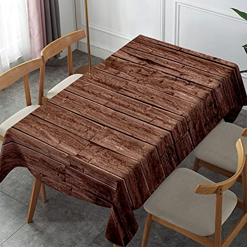 Fchen art Braun Retro Holzmaserung Polyester Tischdecke Landhausstil Nussbaum Eichenmaserung Bild Braun Vintage Party Tischdecken Abendessen Picknick Tischdecke Heimdekoration 128cm x 180cm von Fchen art