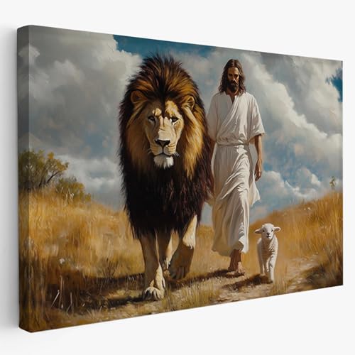 Fchen art Christlicher Wandkunstdruck Jesus als Löwe und Lamm – Osterauferstehung, religiöse Dekoration für Kirche, Haus und Hotel, gerahmte Leinwand mit göttlicher Symbolik, 50,8 x 71,1 cm Fchen art Christlicher Wandkunstdruck Jesus als Löwe und Lamm – Osterauferstehung, religiöse Dekoration für Kirche, Haus und Hotel, gerahmte Leinwand mit göttlicher Symbolik, 50,8 x 71,1 cm von Fchen art