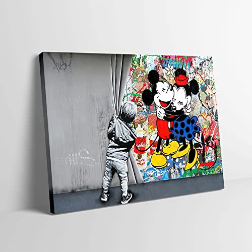 Fchen art Graffiti-Straßenkunst, abstrakte Leinwanddrucke hinter dem Vorhang, Wandkunst, Banksy-Graffiti-Streetkunst, Mickey-Poster, dekorative Malerei, Leinwand, Wandkunst, Schlafzimmergemälde, 30 x von Fchen art