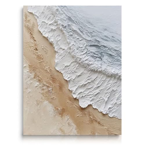 Fchen art Handgemaltes 3D-Ölgemälde auf Leinwand, Motiv: Ozean, Strand, Ölgemälde auf Leinwand, strukturiertes Gemälde, strukturierte Wandkunst, Wohnzimmer, Schlafzimmer, Heimdekoration, gerahmt, 80 x von Fchen art