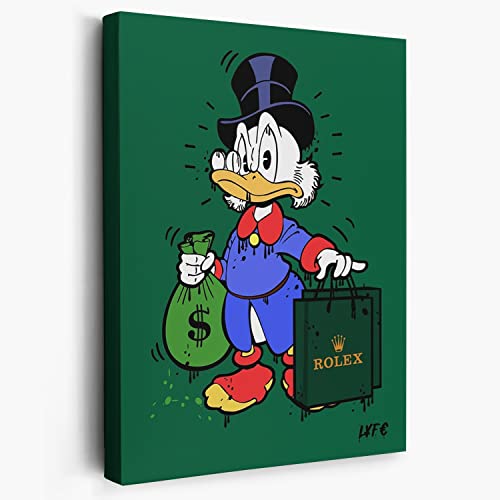 Fchen art Rich Donald Duck Drucke Gemälde Graffiti Kunst Gemälde ALEC Monopoly Donald Ente Bilder Moderne Familienzimmer Dekor Poster Leinwand Kunst für Familie Schlafzimmer Dekor Poster 30 x 40 cm von Fchen art