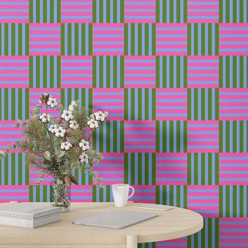 Fchen art Tapete zum Abziehen und Aufkleben, für Schlafzimmer, 45 x 200 cm, modern, selbstklebend, entfernbar, Kunstholz, Gitterstreifen, Kontaktpapier, Vinyl, bunt Fchen art Tapete zum Abziehen und Aufkleben, für Schlafzimmer, 45 x 200 cm, modern, selbstklebend, entfernbar, Kunstholz, Gitterstreifen, Kontaktpapier, Vinyl, bunt von Fchen art
