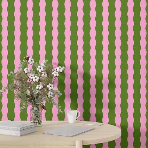 Fchen art Tapete zum Abziehen und Aufkleben, selbstklebende Tapete, Kunstholz, Kontaktpapier, Holzlamellen, selbstklebende Wandpapier, PVC-Vinylfolie, abnehmbar, wasserdicht, Rosa und Grün, 45 x 300 Fchen art Tapete zum Abziehen und Aufkleben, selbstklebende Tapete, Kunstholz, Kontaktpapier, Holzlamellen, selbstklebende Wandpapier, PVC-Vinylfolie, abnehmbar, wasserdicht, Rosa und Grün, 45 x 300 von Fchen art