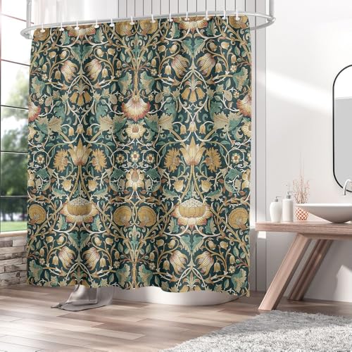 Fchen art William Morris Abstrakte Pflanze Blume Duschvorhang Dekor,Vintage Floral,Frühling Bunte Wilde Blumen Grün Kräuter Boho Pflanze Natur Duschvorhang,Badezimmer Duschvorhang Mit Haken Grün Fchen art William Morris Abstrakte Pflanze Blume Duschvorhang Dekor,Vintage Floral,Frühling Bunte Wilde Blumen Grün Kräuter Boho Pflanze Natur Duschvorhang,Badezimmer Duschvorhang Mit Haken Grün von Fchen art