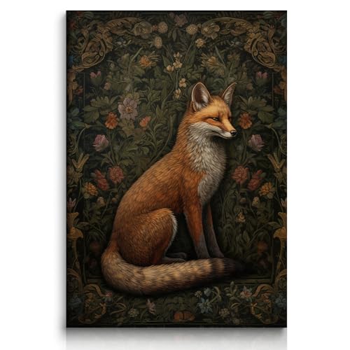 Fchen art William Morris inspirierter Fuchs-Kunstdruck, Gemälde, Fuchs-Druck, Kunst, Naturdrucke, rustikal, große Galerie, Kunst, abstrakte Illustrationen, moderne Kunst, dekorativ, nordisch, von Fchen art