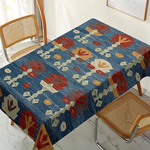 Marokkanische Tischdecke Orientalisches Motiv mit Vintage Königs-Stil Flieseneffekte Kunstwerk Esszimmer Küche Rechteckige Tischdecke Tischdecke Blau Senf 140x180cm von Fchen art