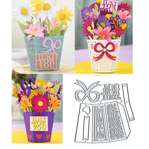 3D-Vase, Blumenkorb, Metall-Stanzformen, 3D-Herz, Blumenkorb, Stanzformen, Schablonen für DIY-Einladungen, Karten, Scrapbooking, Album, dekorative Prägepapier-Stanzformen, Kartenherstellung von Fclily@JJ