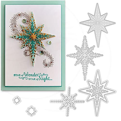 7 Stück/Set Starlight Schneeflocke Metall Stanzformen Weihnachten Schneeflocke Karte Stanzschablonen DIY Scrapbooking Prägung Papier Karten Kunst Handwerk Kartenherstellung von Fclily@JJ