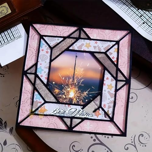 Geometrische quadratische Diamant-Metall-Stanzformen, Blumen-Zweig, Blatt, Stanzschablonen für DIY, Scrapbooking, Album, dekorative Prägepapier-Stanzformen, Kartenherstellung von Fclily@JJ