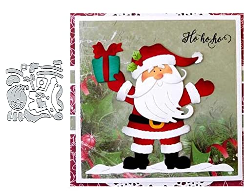 Merry Christmas Santa Claus Metall-Stanzformen, Weihnachten, Snata, Schneemann, Stanzschablonen für DIY, Scrapbooking, Album, dekorative Prägepapier-Stanzformen für Scrapbooking, Kartenherstellung von Fclily@JJ