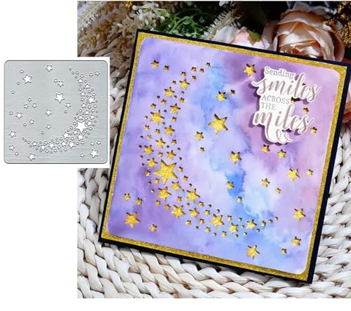 Metall-Stanzformen, Motiv: Weihnachten, Mond, Stern, Sternenhimmel, quadratisch, Stanzschablonen, DIY, Scrapbooking, dekorative Prägung, Papier, Scrapbooking, Kartenherstellung von Fclily@JJ