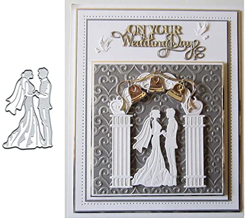 Metall-Stanzformen für Braut und Bräutigam, Hochzeitseinladung, Liebhaber, Paar, Hochzeit, Stanzschablonen, Scrapbooking, dekorative Prägepapier, Scrapbooking, Kartenherstellung von Fclily@JJ