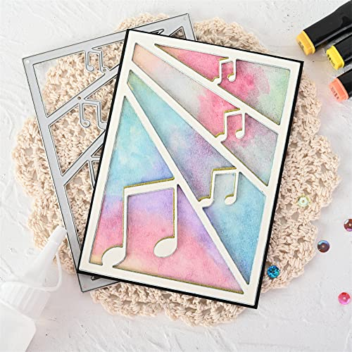 Musik-Hintergrund, Note, Metall-Stanzformen, Rahmen, quadratische Stanzformen, Schablonen für DIY-Einladungen, Karten, Scrapbooking, Album, dekorative Prägepapier-Stanzformen, Kartenherstellung von Fclily@JJ