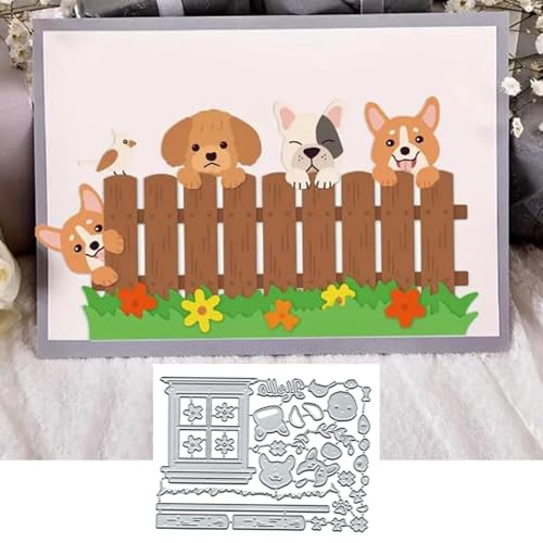 Niedliche Metall-Stanzformen, Motiv: Hund, Fenster, Schwein, Katze, Hund, Stanzschablonen, DIY, Scrapbooking, dekoratives Prägepapier, Scrapbooking, Kartenherstellung von Fclily@JJ