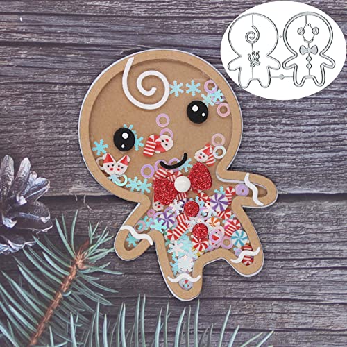 Niedlicher Lebkuchenmann-Streuer, Metall-Stanzformen, Weihnachten, Schneemann, Schneeflocke, Stanzschablonen, DIY, Scrapbooking, Foto, dekorative Prägepapier-Stanzformen für , Kartenherstellung von Fclily@JJ