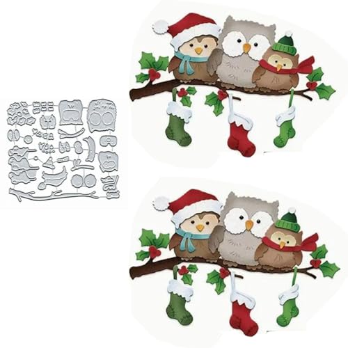 Stanzschablonen für Weihnachten, Weihnachtsmann, Hirsch, Eule, Metall, Frohe Weihnachten, Schneeflocke, Baum, Schneemann, Stanzschablonen für DIY, Scrapbooking, Album, dekorative von Fclily@JJ