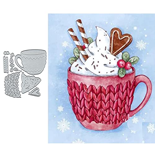 Metall-Stanzformen für Weihnachten, Eiscreme, Teetasse, Herz, Schneeflocke, Blatt, Schablonen für DIY, Scrapbooking, Album, dekorative Prägepapier-Stanzformen für Scrapbooking, Kartenherstellung von Fclily@JJ